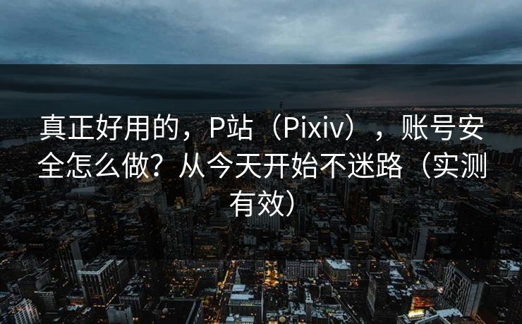 真正好用的，P站（Pixiv），账号安全怎么做？从今天开始不迷路（实测有效）