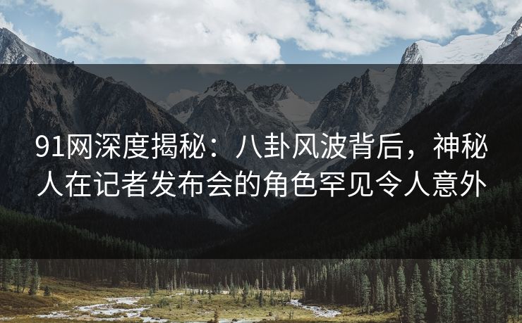 91网深度揭秘:八卦风波背后,神秘人在记者发布会的角色罕见令人意外 91网深度揭秘:八卦风波背后,神秘人在记者发布会的角色罕见令人意外