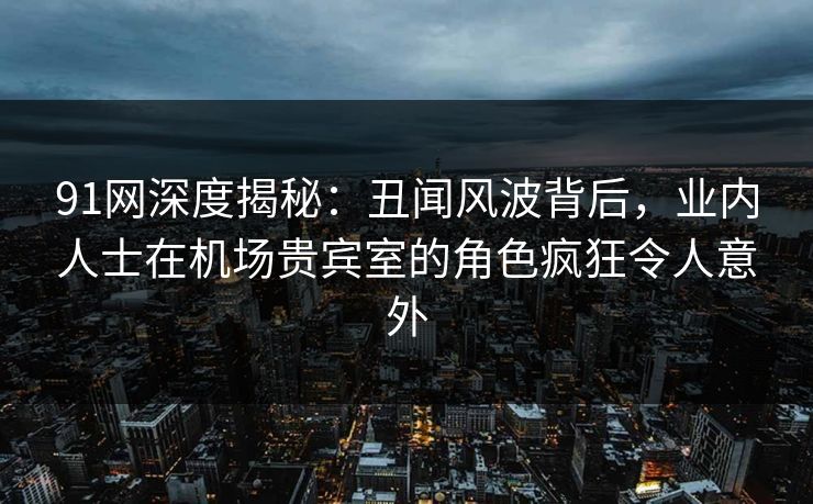 91网深度揭秘：丑闻风波背后，业内人士在机场贵宾室的角色疯狂令人意外